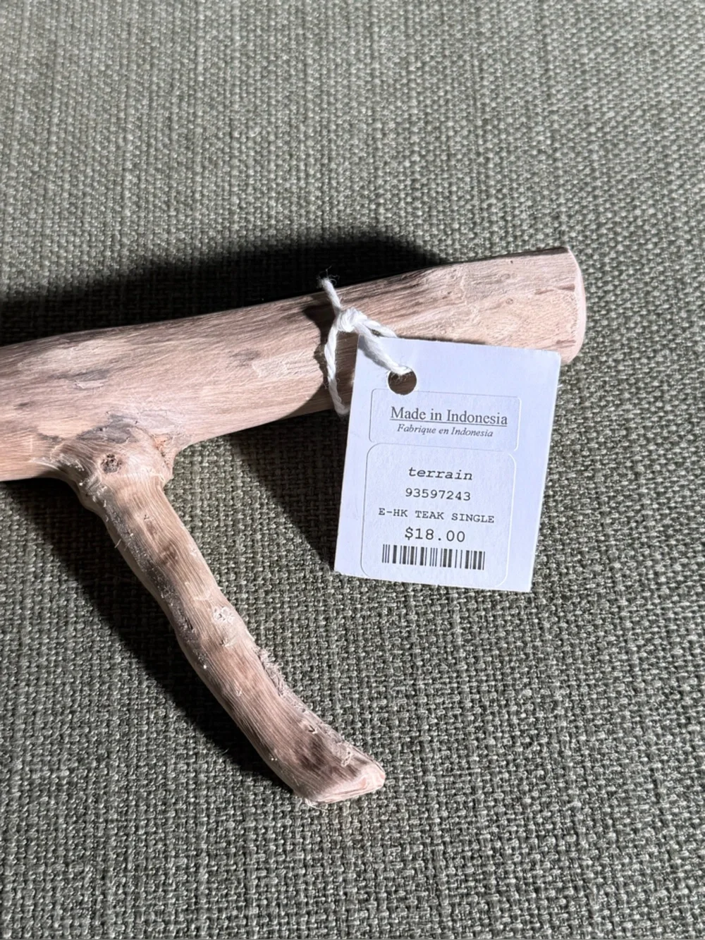 2for1 • NWT •• Terrain • Teak wood wall hooks
